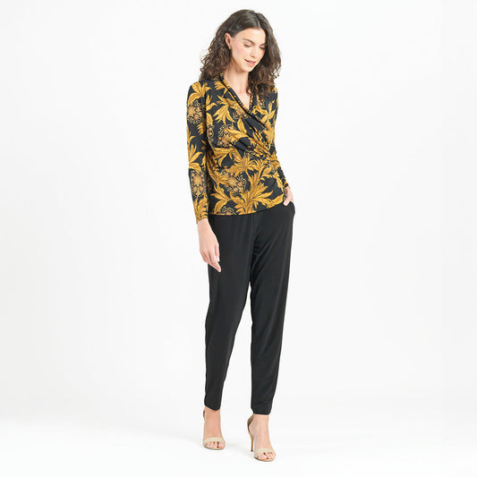 Clara Sunwoo Essential - V-Neck Draped Pleat Top - Baroque Paisley - Final Sale!