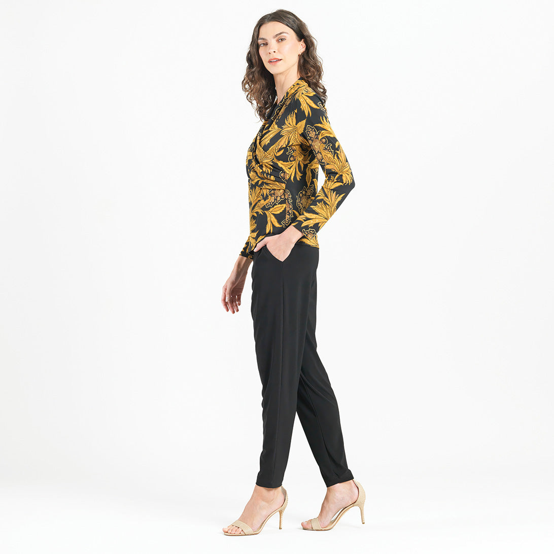 Clara Sunwoo Essential - V-Neck Draped Pleat Top - Baroque Paisley - Final Sale!