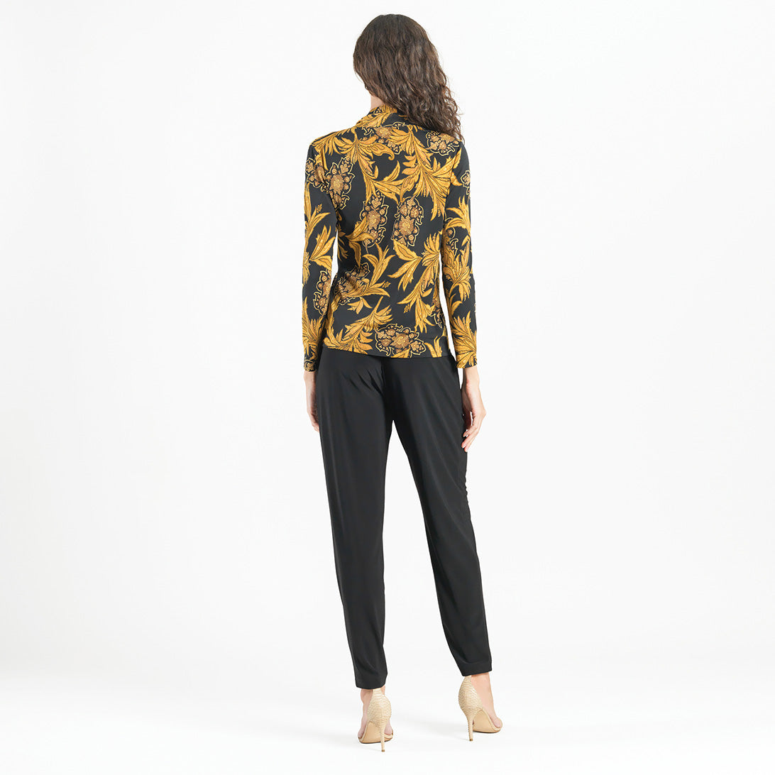 Clara Sunwoo Essential - V-Neck Draped Pleat Top - Baroque Paisley - Final Sale!