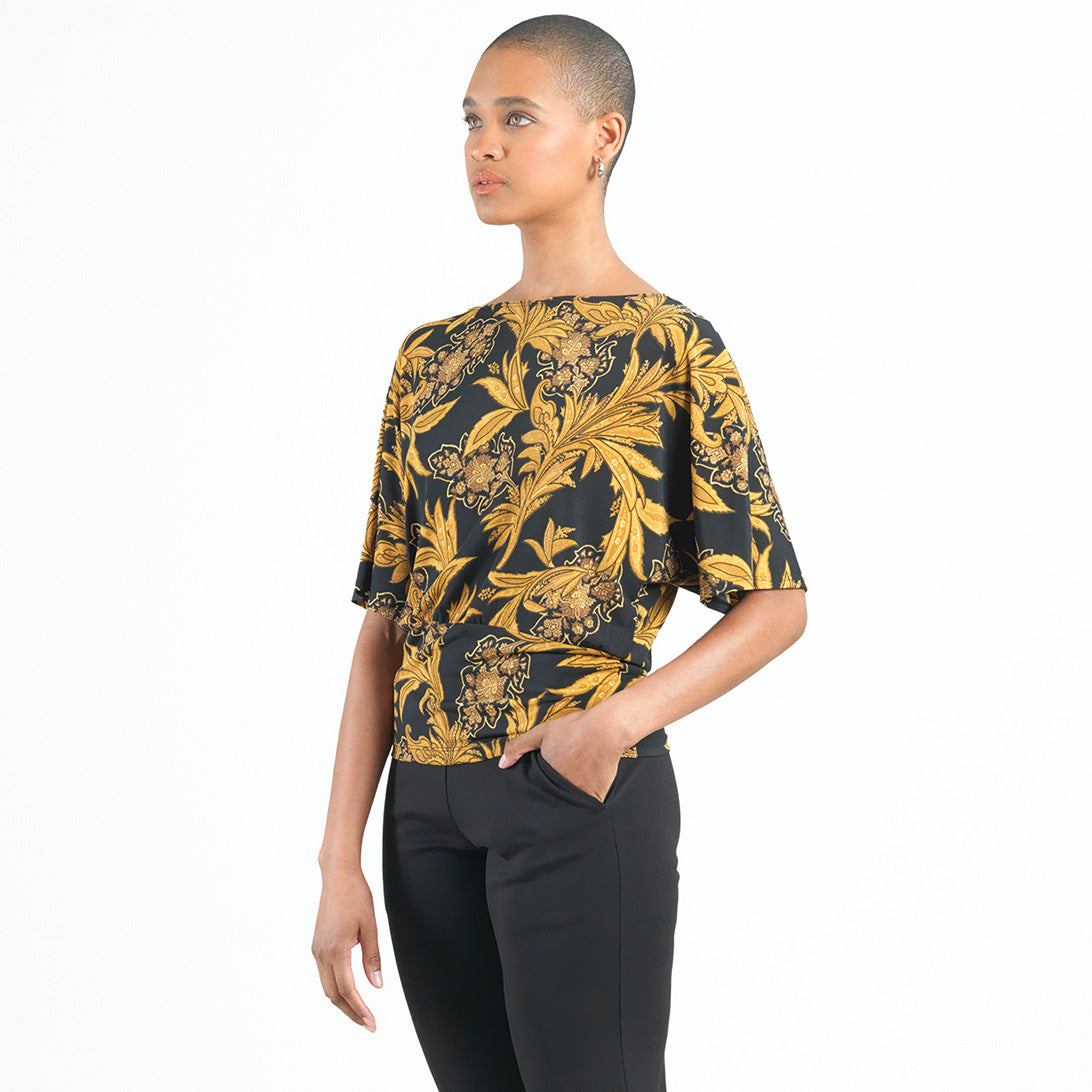 Clara Sunwoo Recommended - Dolman Half Sleeve Top - Baroque Paisley - Final Sale!