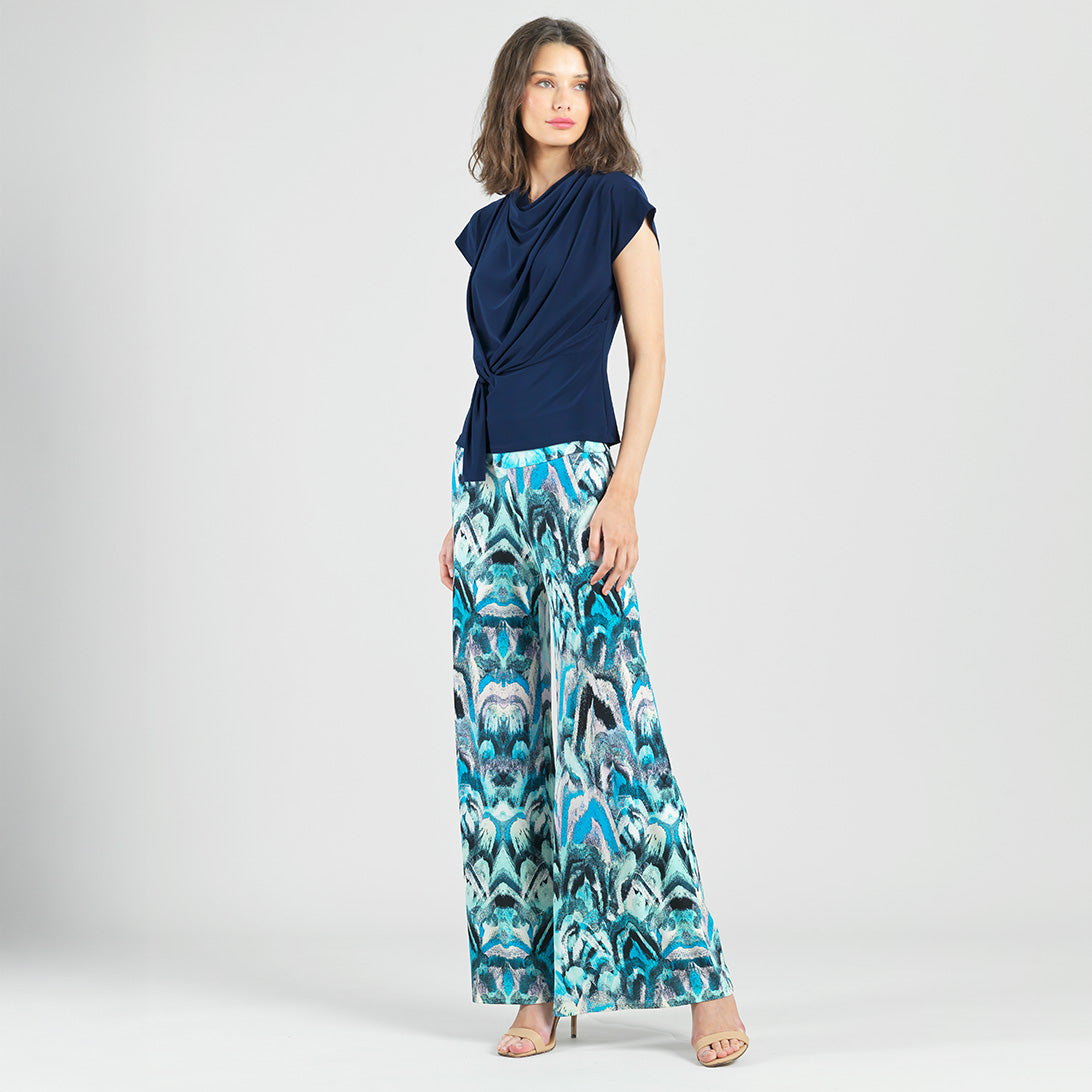 Clara Sunwoo Smart Buy - Drape Neck Loop Front Top - Navy - Final Sale