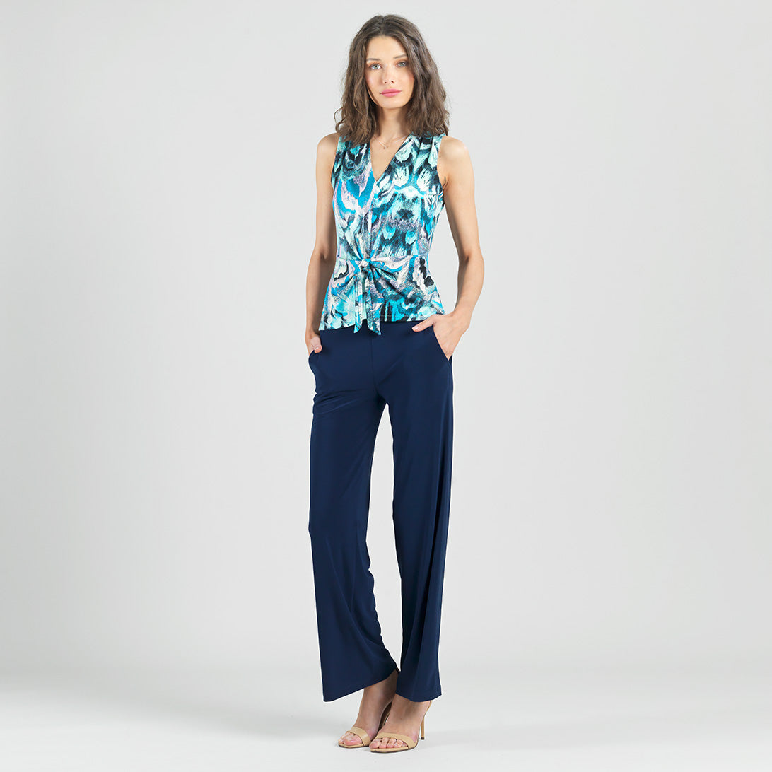 Clara Sunwoo Classic - Sleeveless V-Neck Center Front Tie Top - Abstract Prism - Final Sale