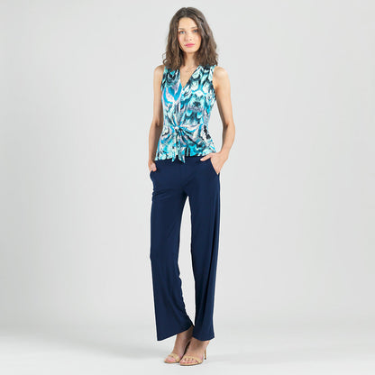 Clara Sunwoo Classic - Sleeveless V-Neck Center Front Tie Top - Abstract Prism - Final Sale