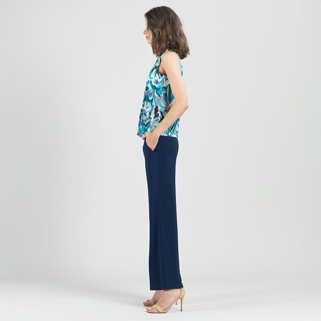 Clara Sunwoo Classic - Sleeveless V-Neck Center Front Tie Top - Abstract Prism - Final Sale