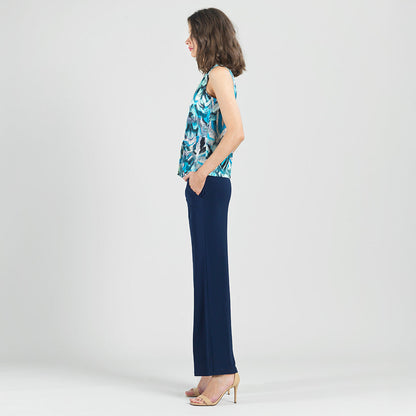 Clara Sunwoo Classic - Sleeveless V-Neck Center Front Tie Top - Abstract Prism - Final Sale