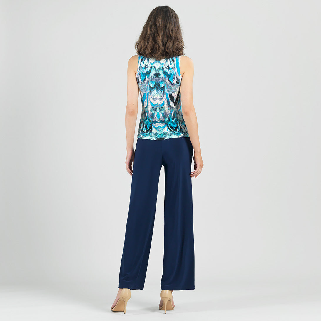 Clara Sunwoo Classic - Sleeveless V-Neck Center Front Tie Top - Abstract Prism - Final Sale