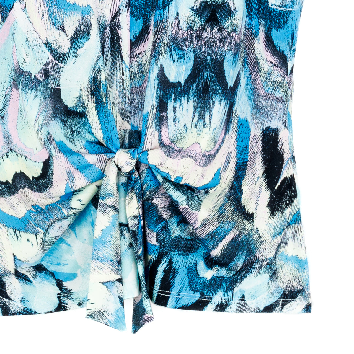 Clara Sunwoo Classic - Sleeveless V-Neck Center Front Tie Top - Abstract Prism - Final Sale