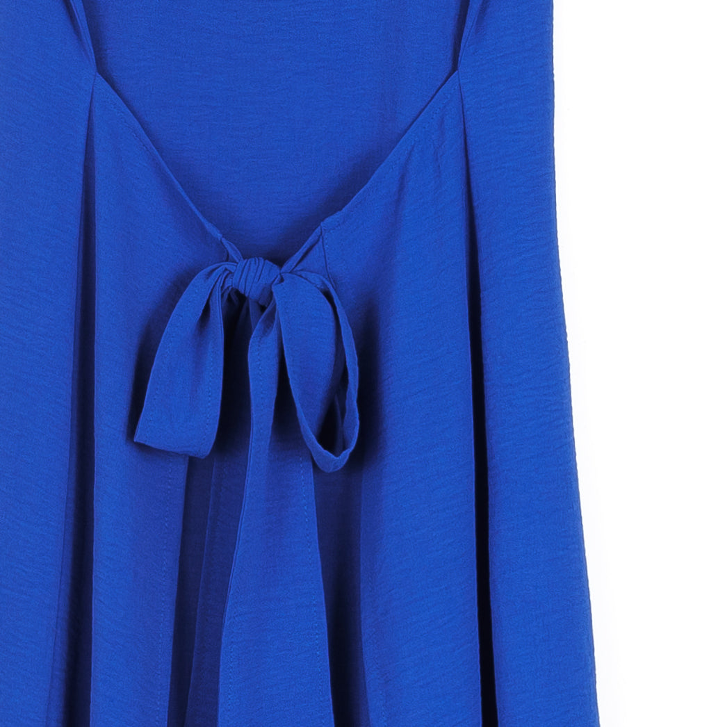 Clara Sunwoo Everyday - Soft Textured Rayon - Tie Wrap Overlay Midi Dress - Cobalt - Final Sale!