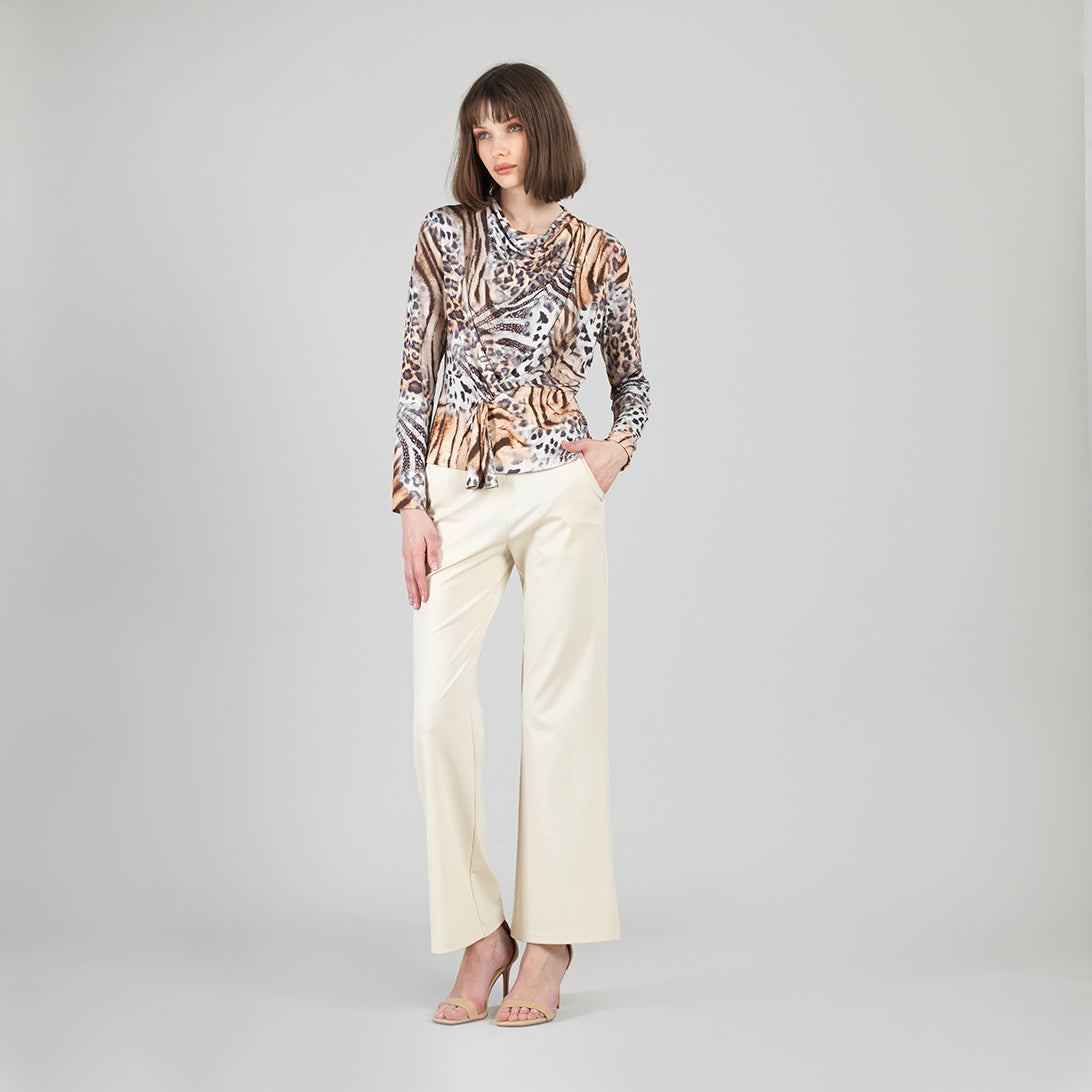 Clara Sunwoo Top Pick - Butter Knit - Long Sleeve Loop Front Top - Cheetah Stripe - Final Sale