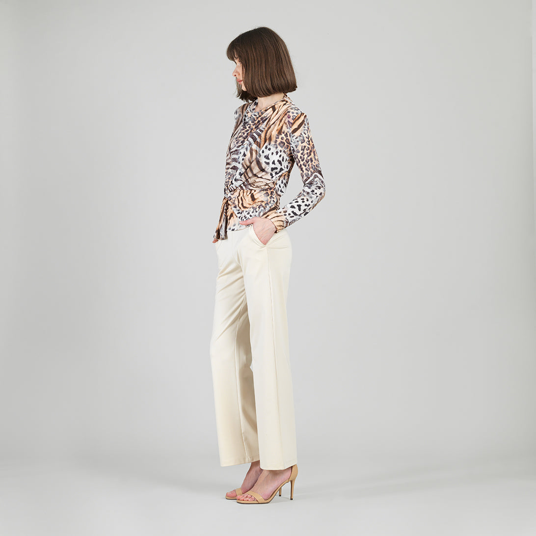 Clara Sunwoo Top Pick - Butter Knit - Long Sleeve Loop Front Top - Cheetah Stripe - Final Sale