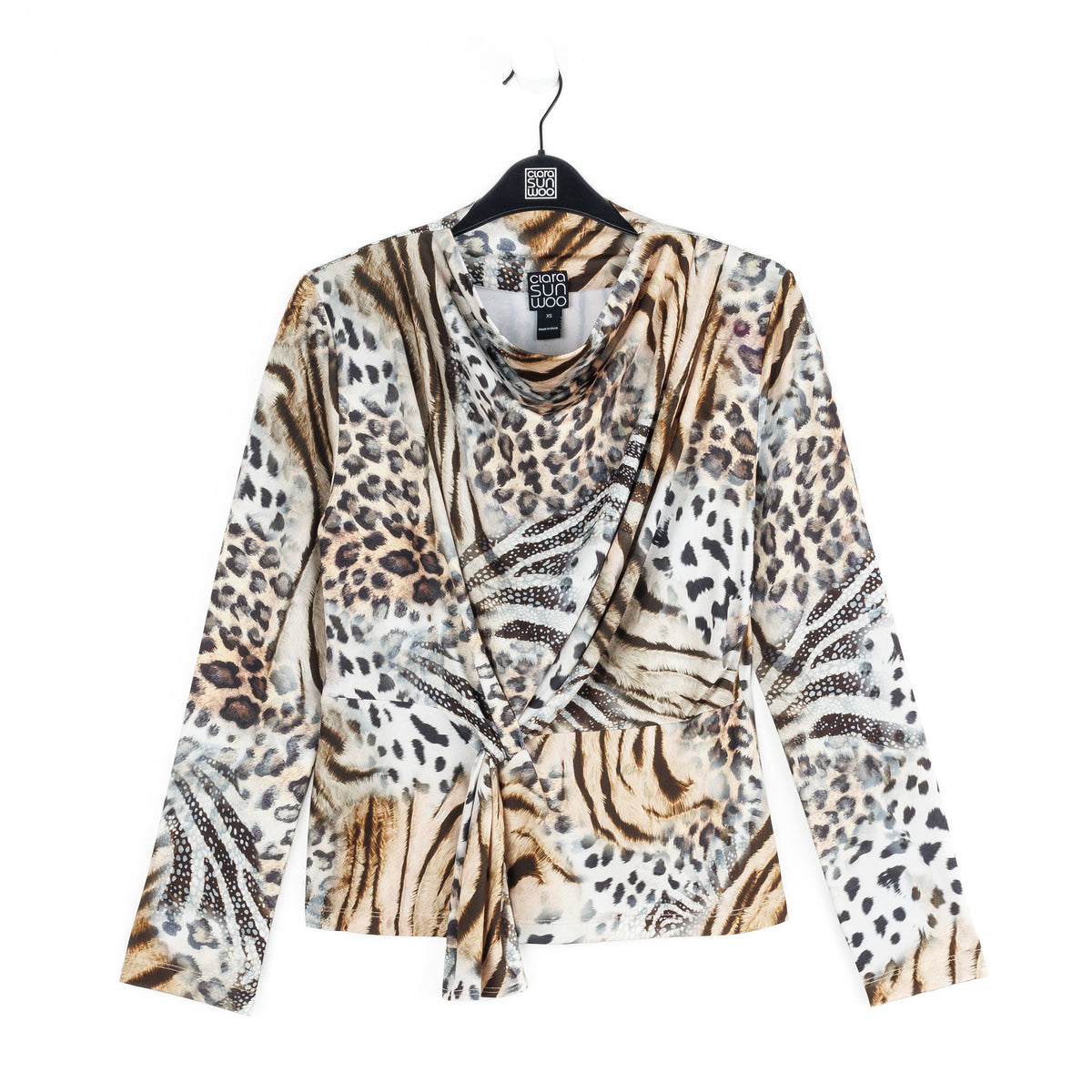 Clara Sunwoo Top Pick - Butter Knit - Long Sleeve Loop Front Top - Cheetah Stripe - Final Sale
