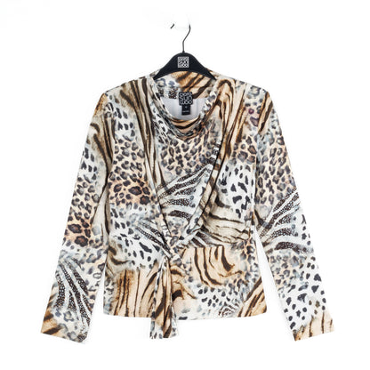 Clara Sunwoo Top Pick - Butter Knit - Long Sleeve Loop Front Top - Cheetah Stripe - Final Sale