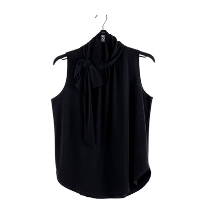 Clara Sunwoo Best Seller - Mock Neck-Tie Detail Top - Black - Final Sale