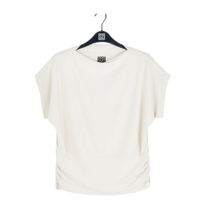 Clara Sunwoo Exclusive - Side Ruched Boat Neck Top - Bone - Final Sale