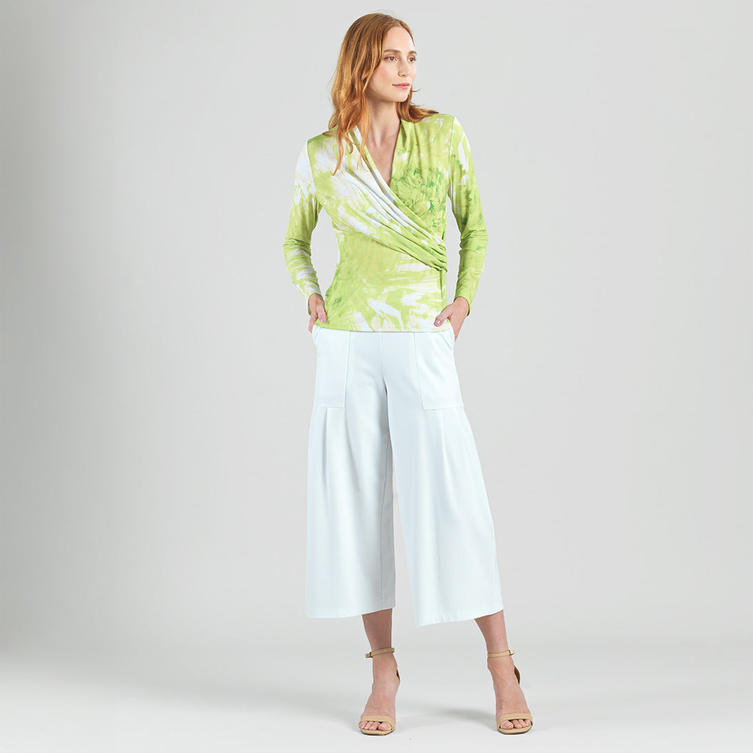Clara Sunwoo Sale - V-Neck Draped Pleat Top - Floral Citrus - Final Sale