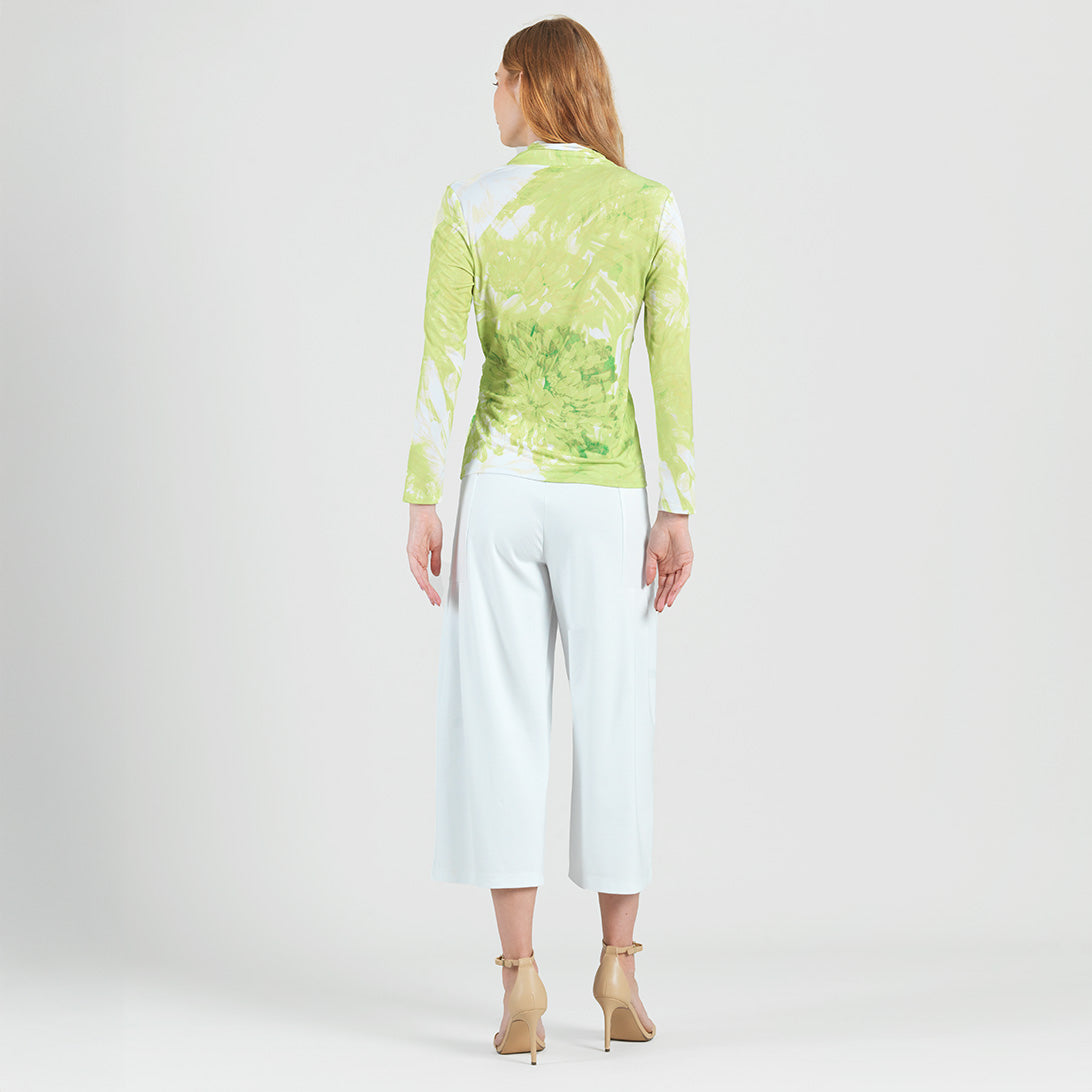 Clara Sunwoo Sale - V-Neck Draped Pleat Top - Floral Citrus - Final Sale