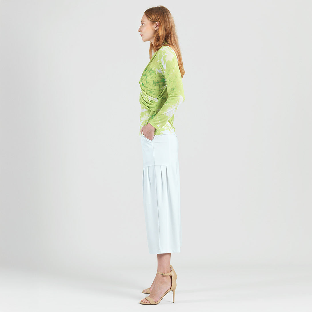 Clara Sunwoo Sale - V-Neck Draped Pleat Top - Floral Citrus - Final Sale