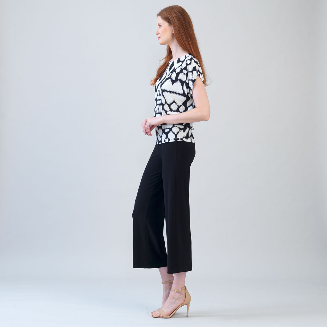 Clara Sunwoo Hot Sale - Crinkle Pleat Knit - Dolman Short Sleeve Top - Aztec - Final Sale