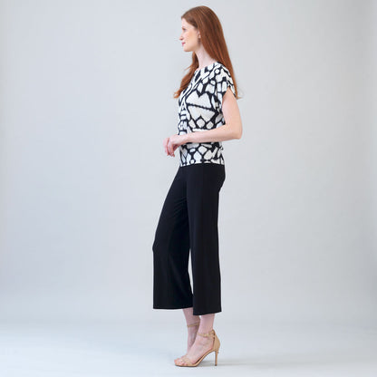 Clara Sunwoo Hot Sale - Crinkle Pleat Knit - Dolman Short Sleeve Top - Aztec - Final Sale