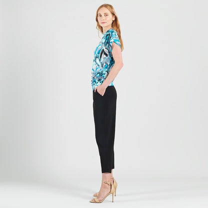 Clara Sunwoo Trending - Side Ruched Boat Neck Top - Abstract Prism - Final Sale!