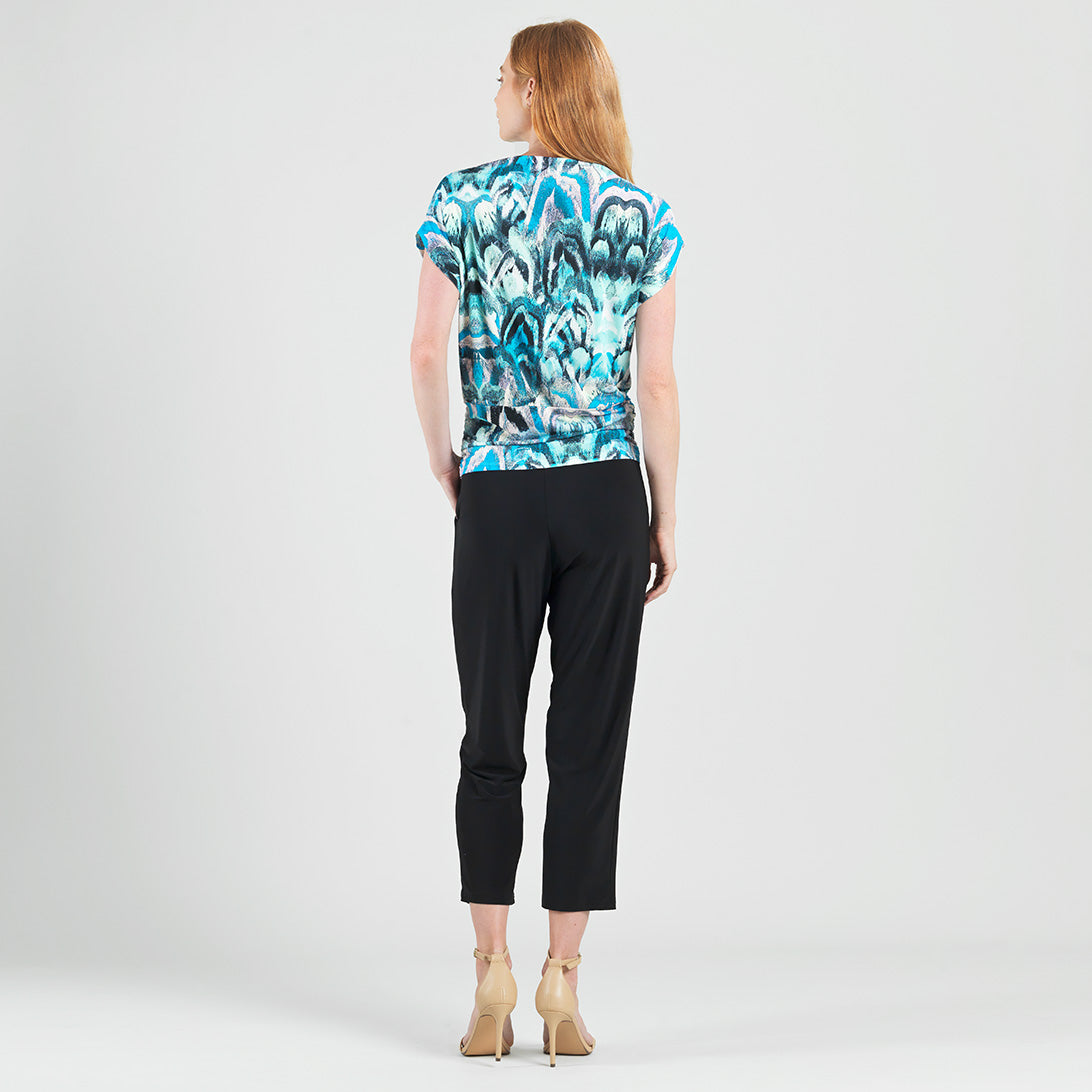 Clara Sunwoo Trending - Side Ruched Boat Neck Top - Abstract Prism - Final Sale!