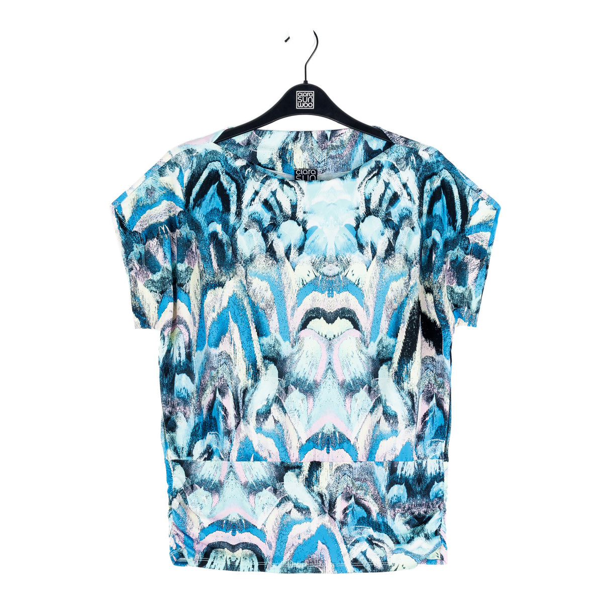 Clara Sunwoo Trending - Side Ruched Boat Neck Top - Abstract Prism - Final Sale!