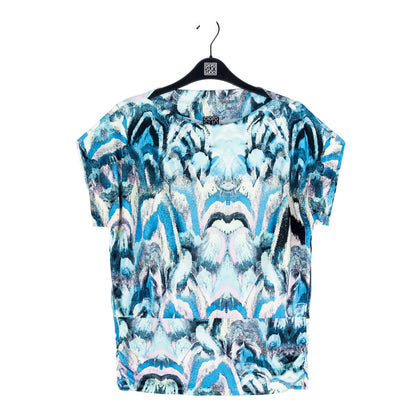 Clara Sunwoo Trending - Side Ruched Boat Neck Top - Abstract Prism - Final Sale!