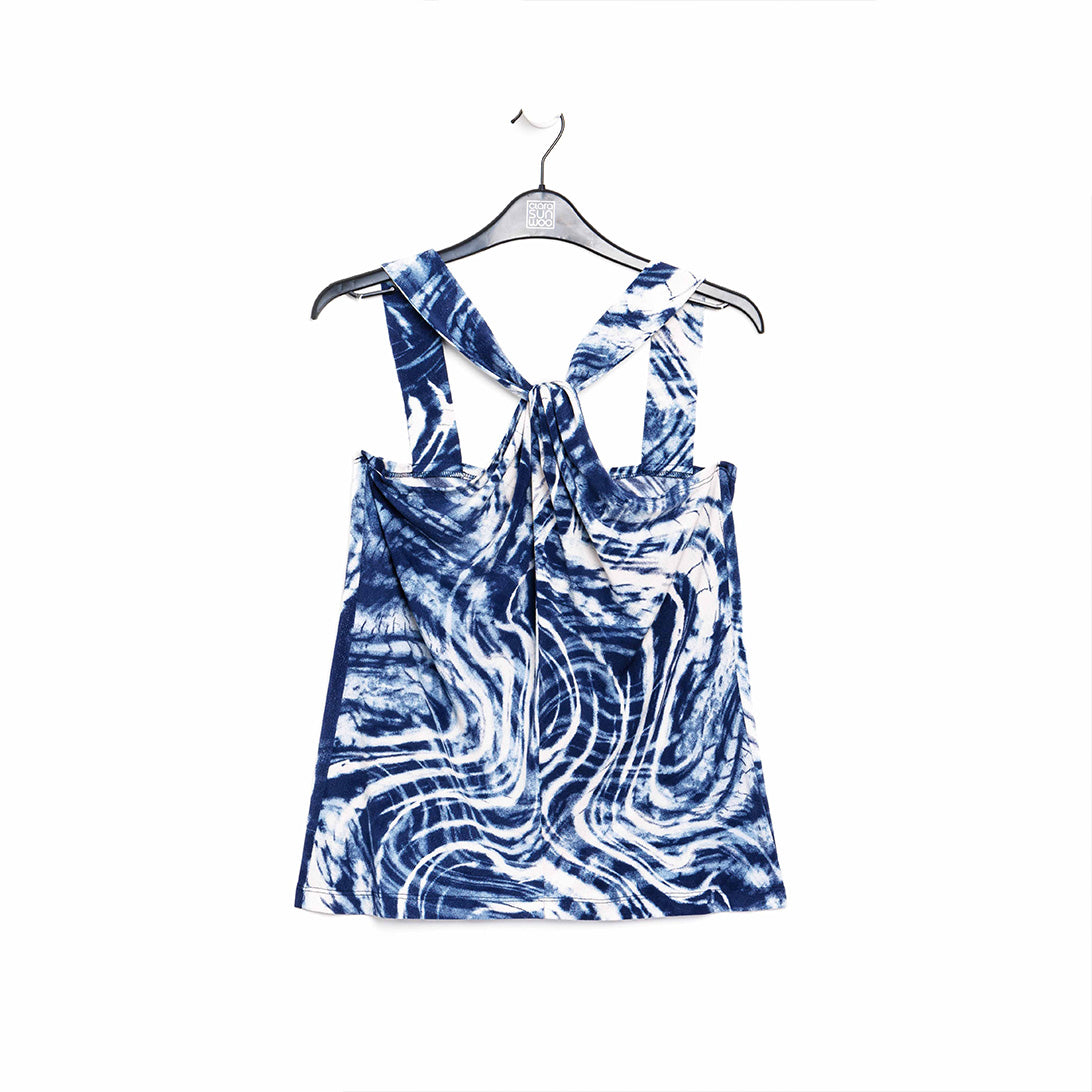 Clara Sunwoo Best Price - Crepe Knit - Grecian Halter Top - Swirl Wave - Final Sale!