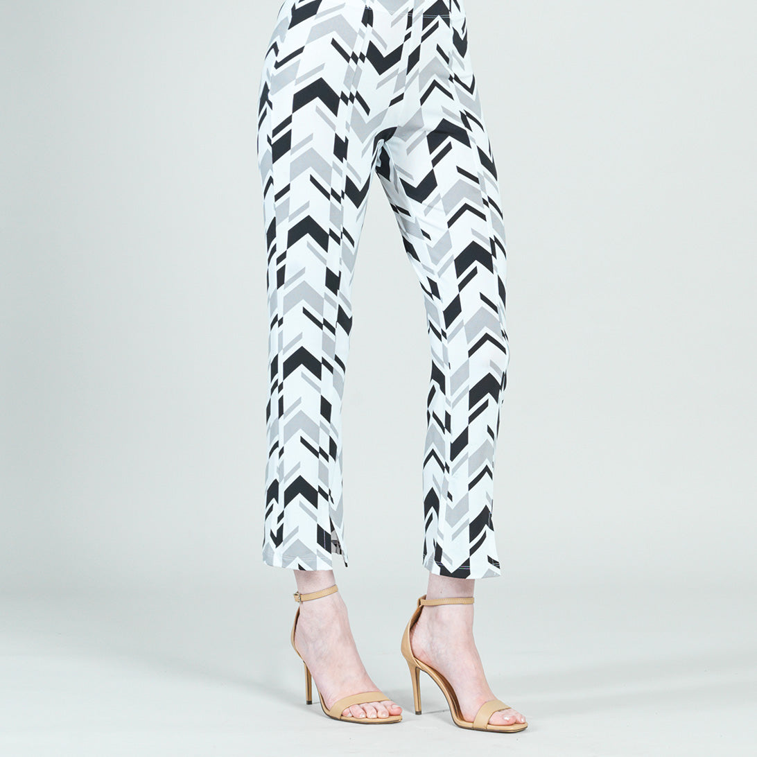 Clara Sunwoo Top Pick - Center Seam Front Slit Ankle Pant - Chevron Stripe - Final Sale!