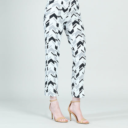 Clara Sunwoo Top Pick - Center Seam Front Slit Ankle Pant - Chevron Stripe - Final Sale!