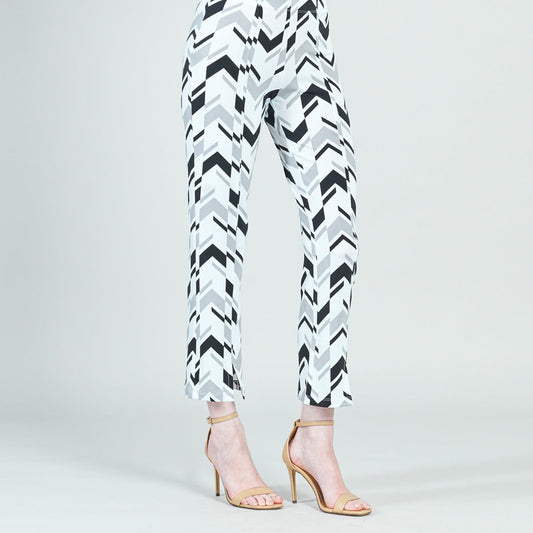 Clara Sunwoo Top Pick - Center Seam Front Slit Ankle Pant - Chevron Stripe - Final Sale!