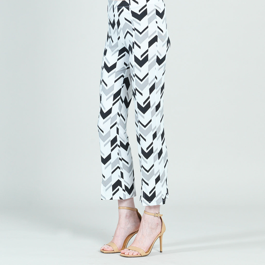 Clara Sunwoo Top Pick - Center Seam Front Slit Ankle Pant - Chevron Stripe - Final Sale!