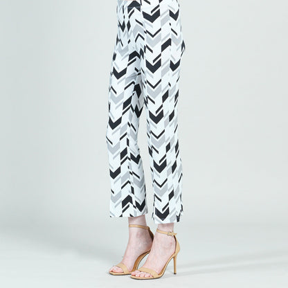 Clara Sunwoo Top Pick - Center Seam Front Slit Ankle Pant - Chevron Stripe - Final Sale!