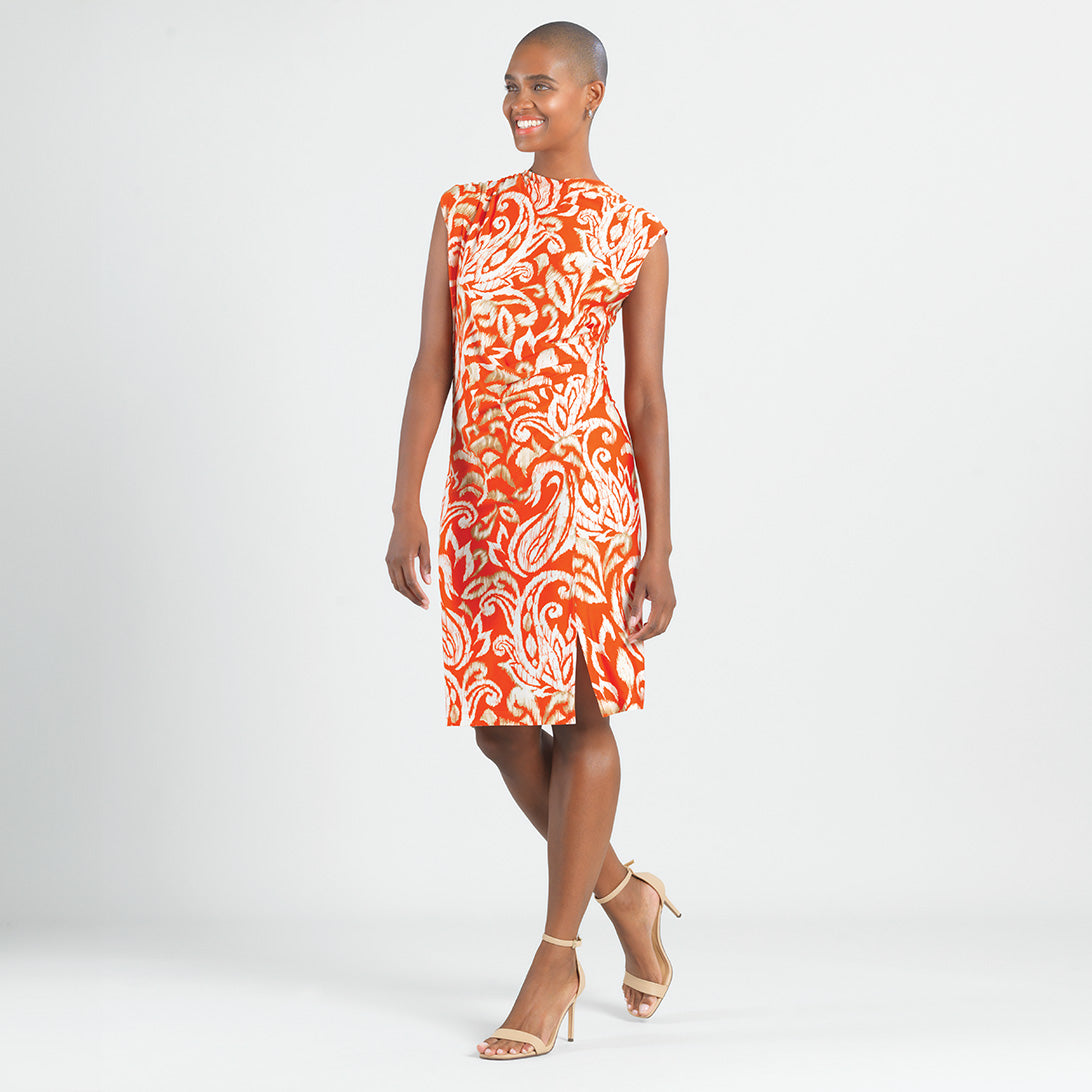 Clara Sunwoo Customer Favorite - Butter Knit - Side Slit Midi Dress - Paisley Lotus - Final Sale!