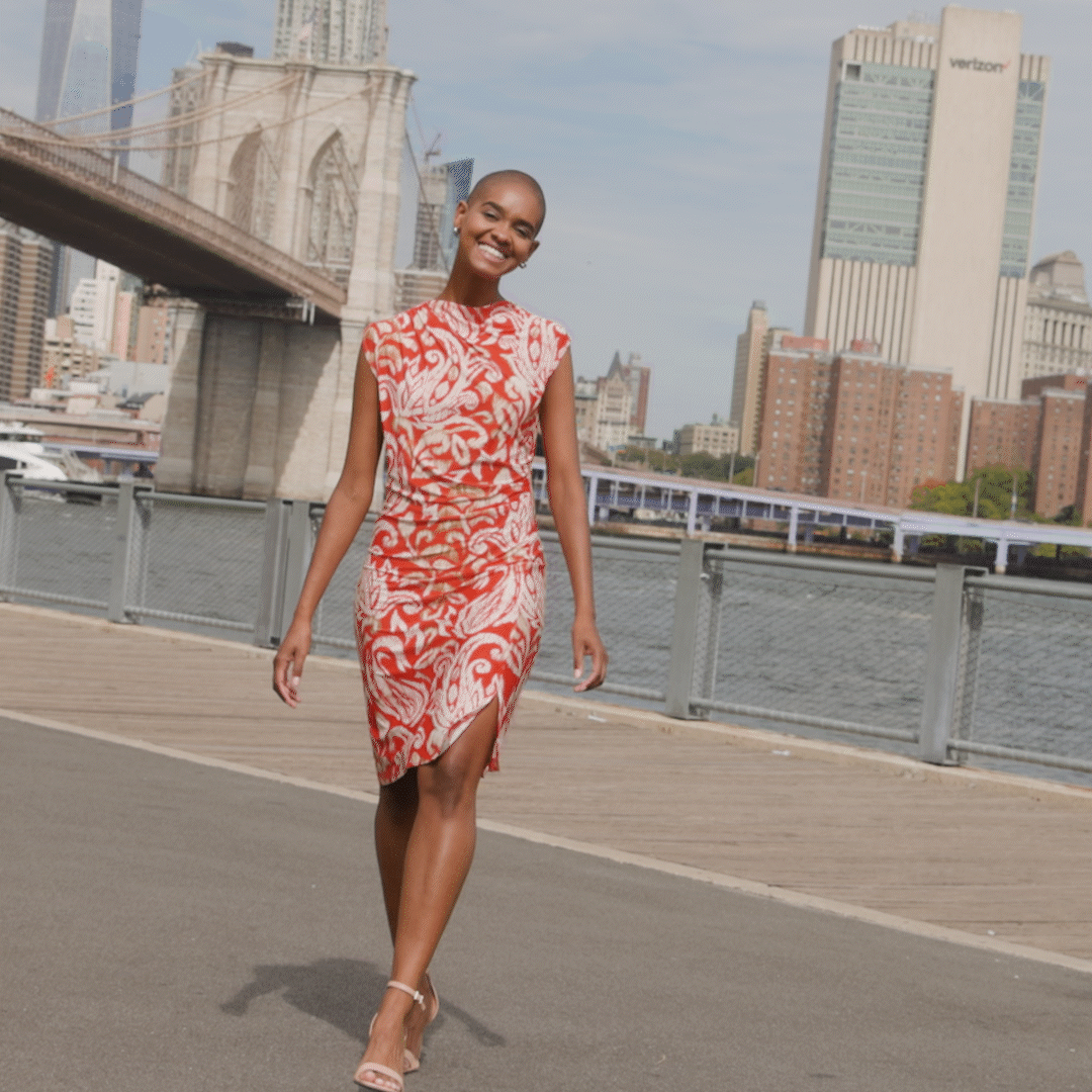 Clara Sunwoo Customer Favorite - Butter Knit - Side Slit Midi Dress - Paisley Lotus - Final Sale!