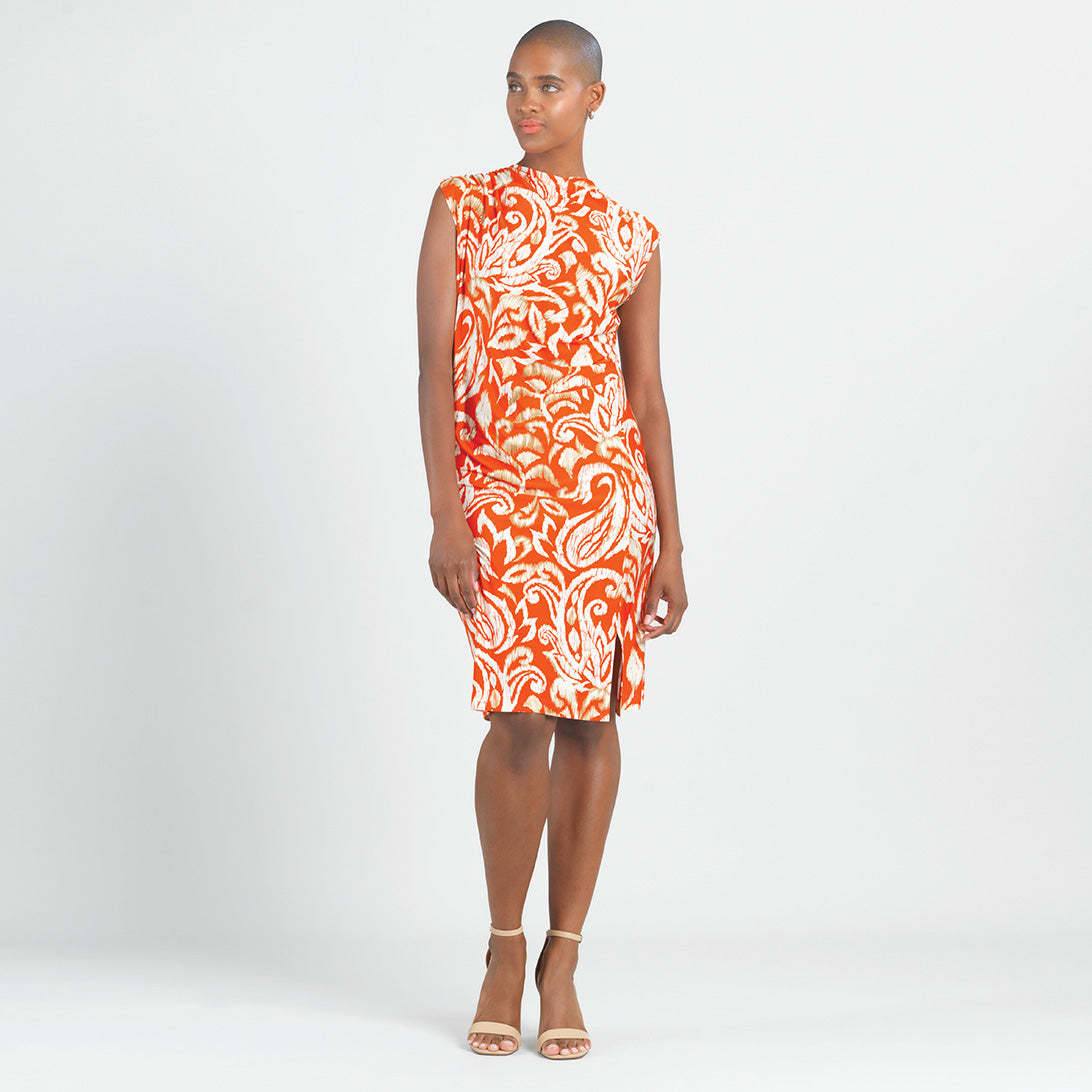 Clara Sunwoo Customer Favorite - Butter Knit - Side Slit Midi Dress - Paisley Lotus - Final Sale!