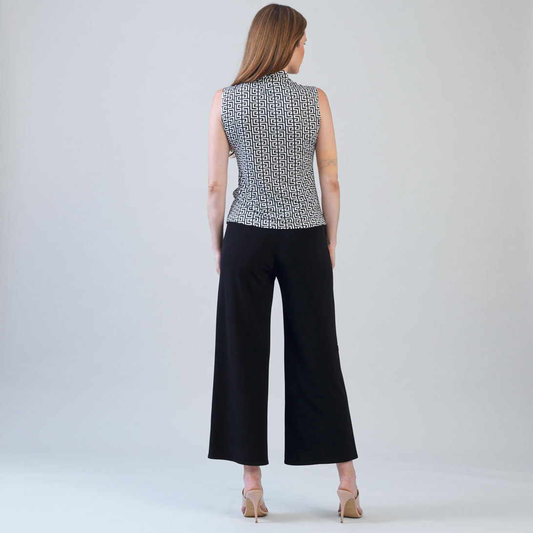 Clara Sunwoo Sale - Butter Knit - Sleeveless Center Front Tie Top - Greek Key - Final Sale!
