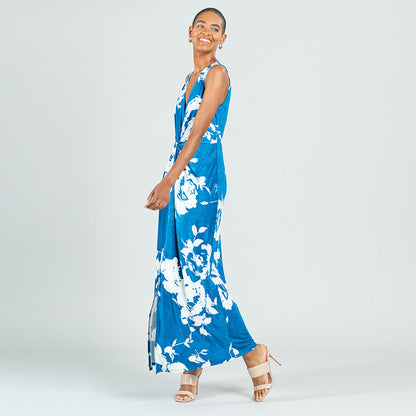 Clara Sunwoo Hot Sale - Crushed Silk Knit - Center Slit Maxi Dress - Dreamy Floral - Final Sale!