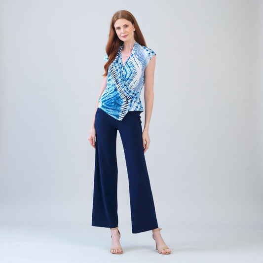 Clara Sunwoo Value - Crossover Faux Wrap Top - Acid Wash - Final Sale