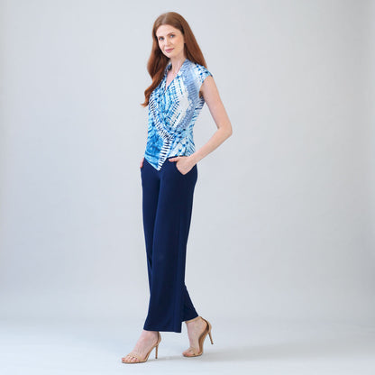Clara Sunwoo Value - Crossover Faux Wrap Top - Acid Wash - Final Sale