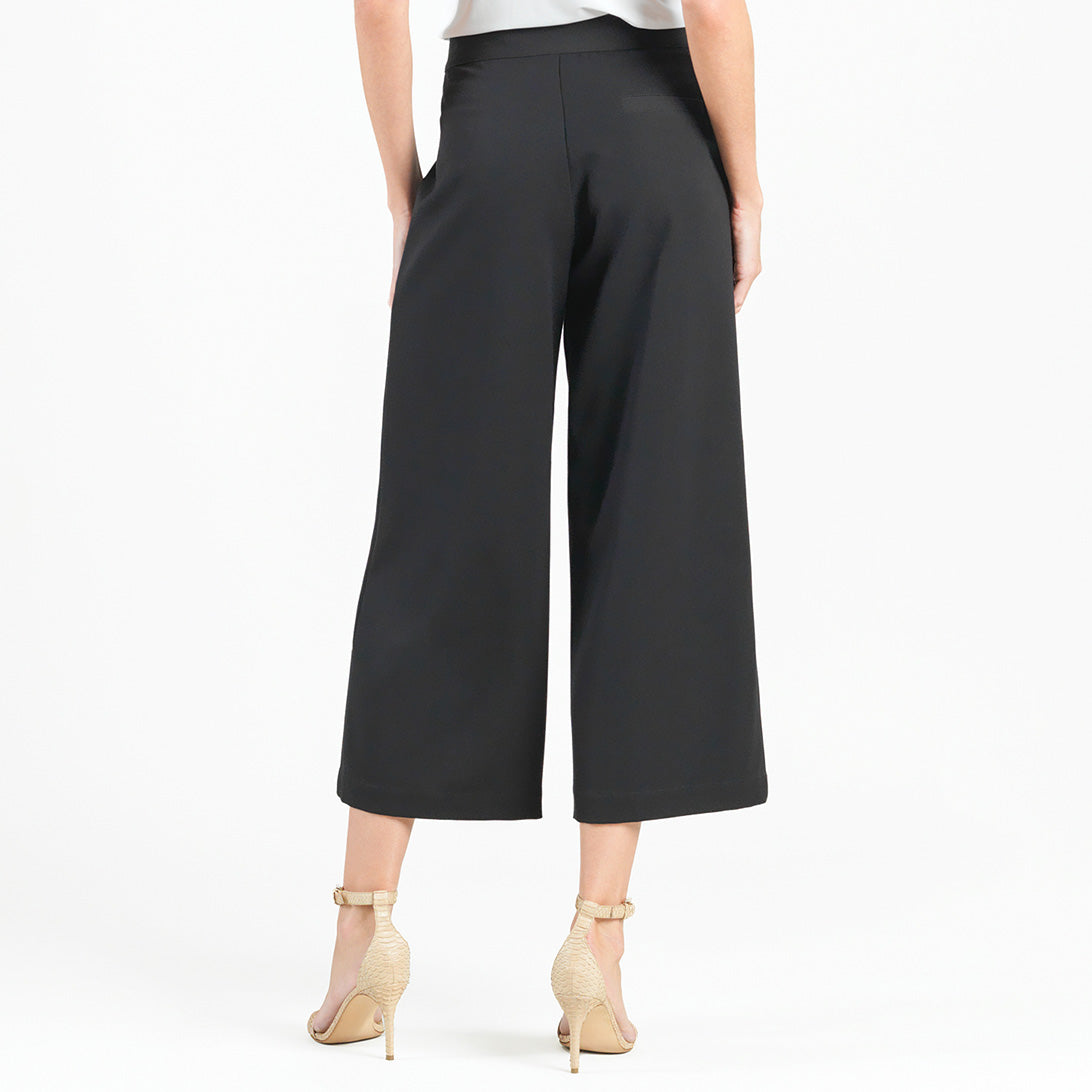 Clara Sunwoo Best Seller - Woven Twill - Zip Closure Front Pocket Cropped Trouser - Black - Final Sale!