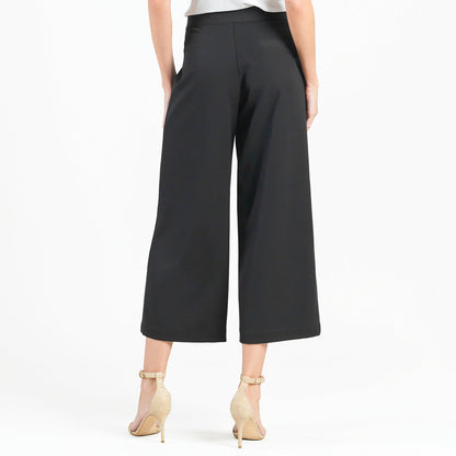 Clara Sunwoo Best Seller - Woven Twill - Zip Closure Front Pocket Cropped Trouser - Black - Final Sale!