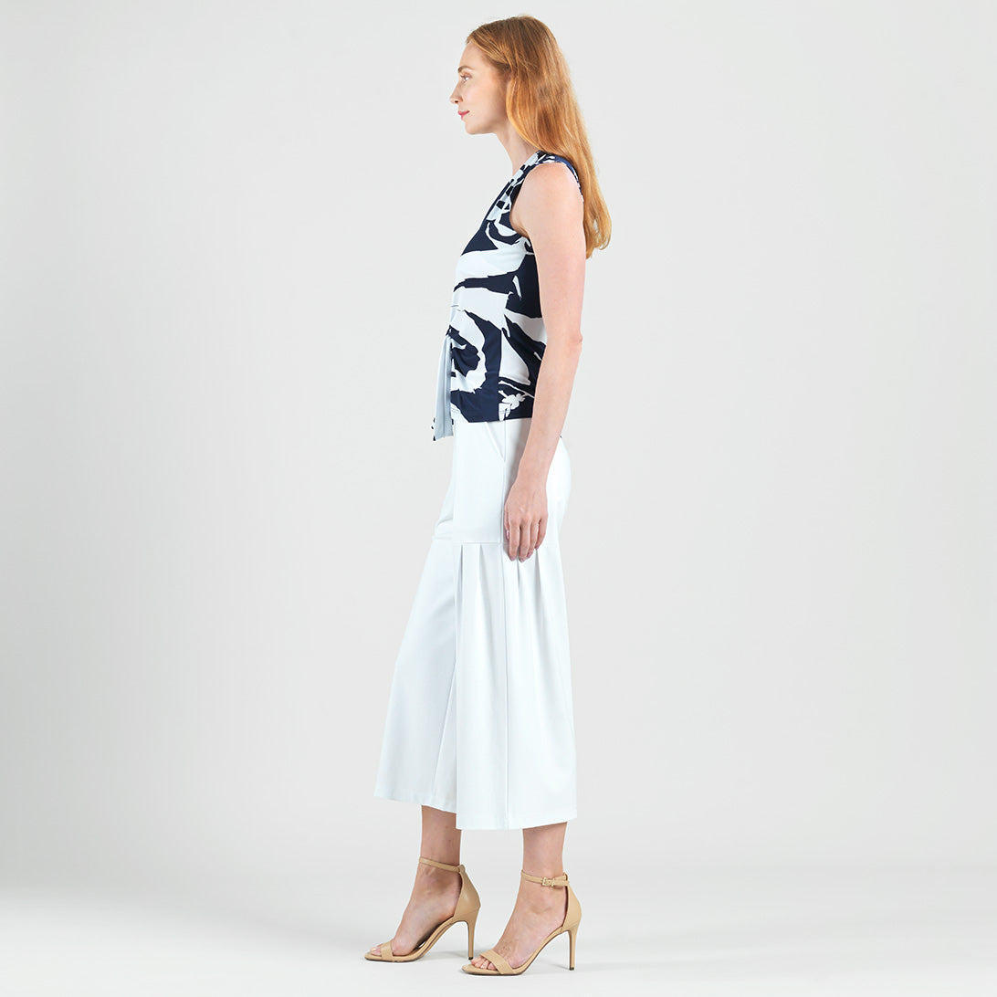 Clara Sunwoo Featured - Sleeveless V-Neck Center Front Tie Top - Abstract Branch - Final Sale