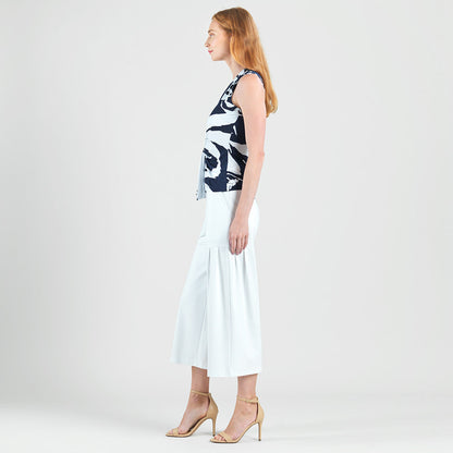 Clara Sunwoo Featured - Sleeveless V-Neck Center Front Tie Top - Abstract Branch - Final Sale