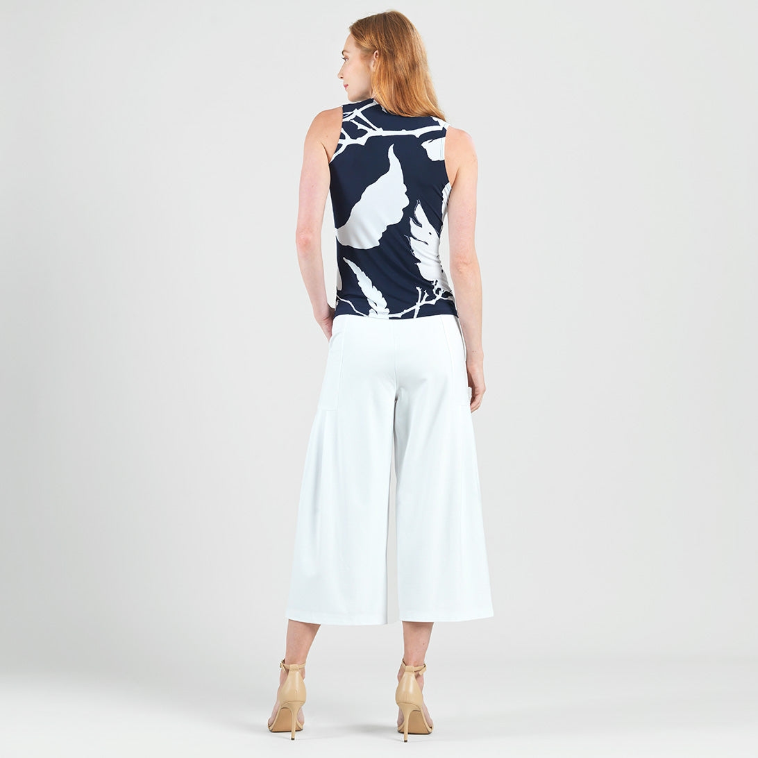 Clara Sunwoo Featured - Sleeveless V-Neck Center Front Tie Top - Abstract Branch - Final Sale