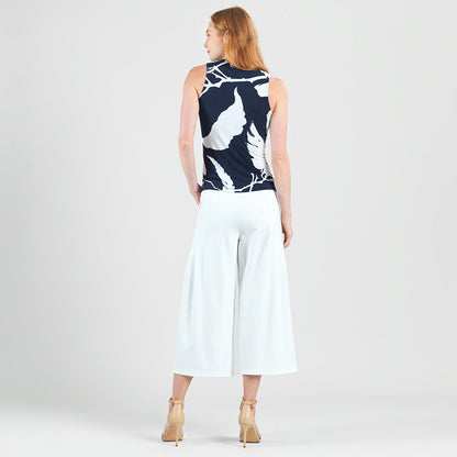Clara Sunwoo Featured - Sleeveless V-Neck Center Front Tie Top - Abstract Branch - Final Sale