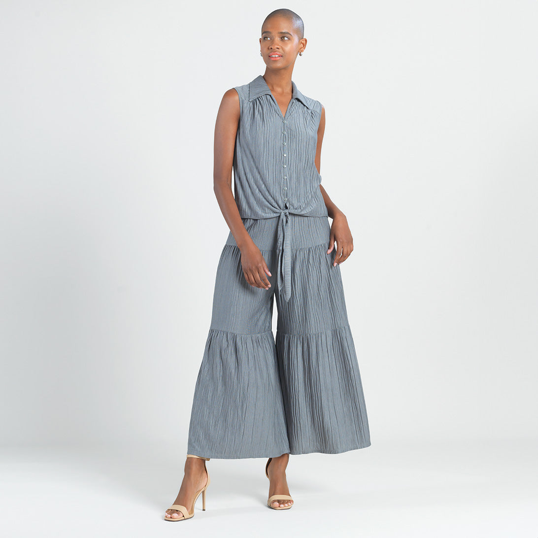 Clara Sunwoo Exclusive - Soft Pleat Knit - Tiered Skirt-Pant - Olive - Final Sale!