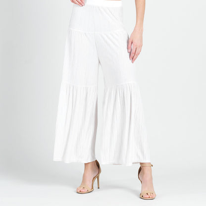 Clara Sunwoo Essential - Soft Pleat Knit - Tiered Skirt-Pant - Ivory - Final Sale!