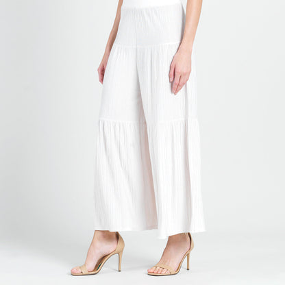 Clara Sunwoo Essential - Soft Pleat Knit - Tiered Skirt-Pant - Ivory - Final Sale!