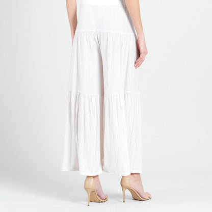 Clara Sunwoo Essential - Soft Pleat Knit - Tiered Skirt-Pant - Ivory - Final Sale!